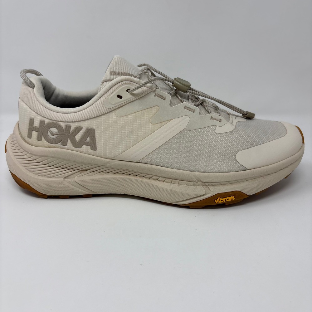 Hoka Transport Womens Size 10.5 Cream Grey Athletic Running Shoes (1123154 EEGG)